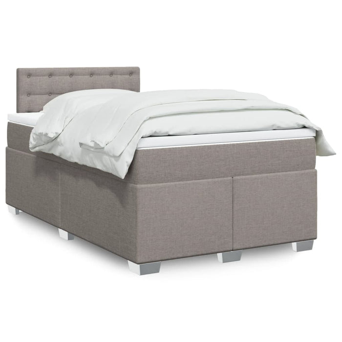 Pat box spring cu saltea, gri taupe, 120x200 cm, textil - WALTI WALTI