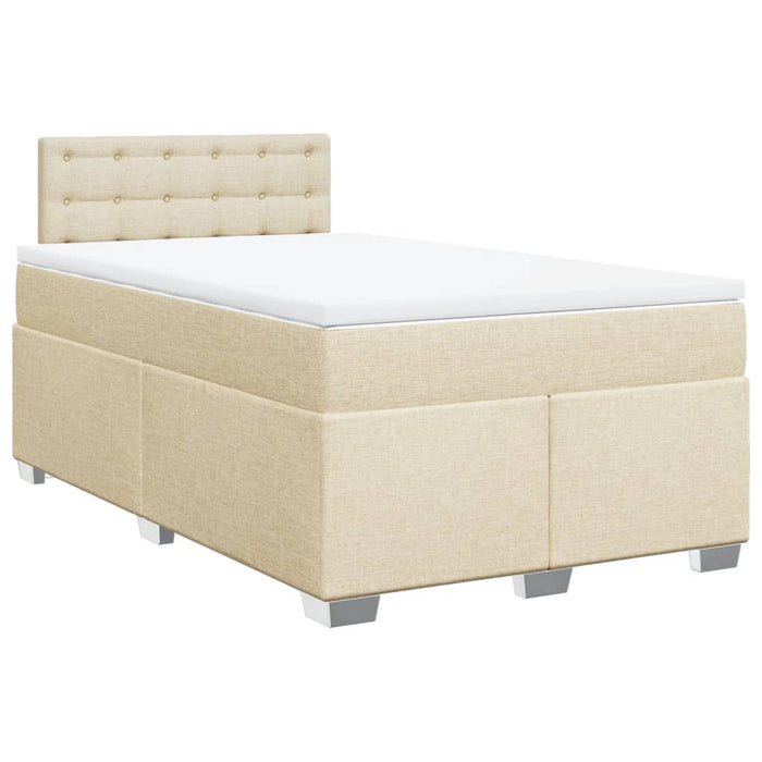 Pat box spring cu saltea, crem, 120x200 cm, textil - WALTI WALTI