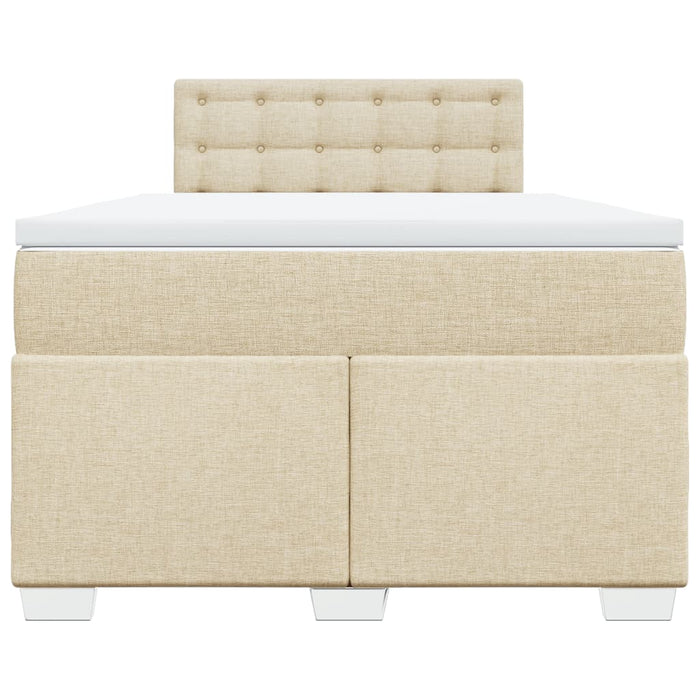 Pat box spring cu saltea, crem, 120x200 cm, textil - WALTI WALTI