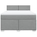Pat box spring cu saltea, gri deschis, 140x190 cm, textil - WALTI WALTI