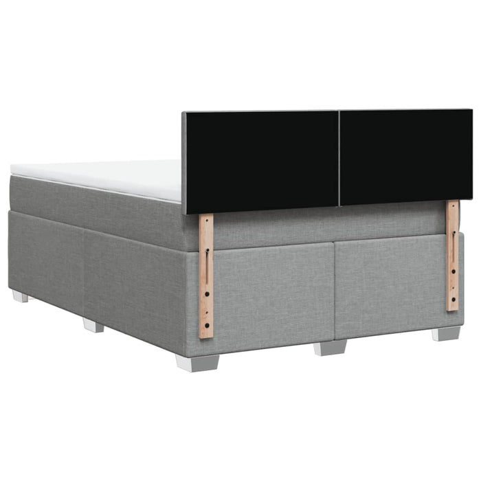 Pat box spring cu saltea, gri deschis, 140x190 cm, textil - WALTI WALTI