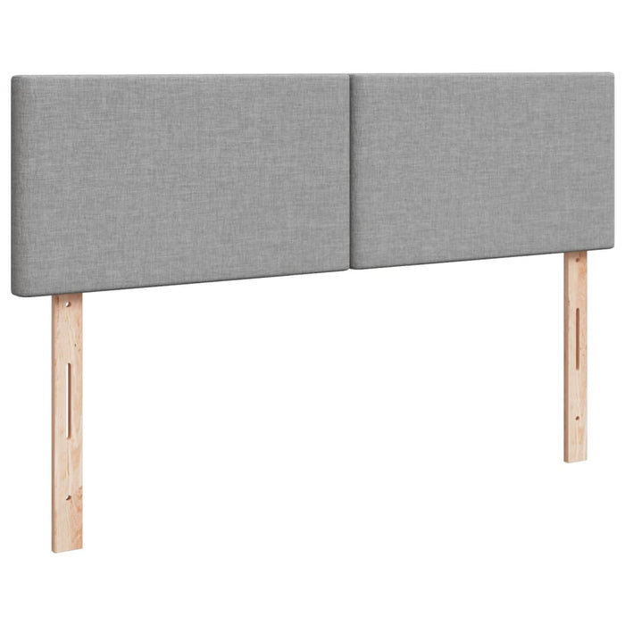 Pat box spring cu saltea, gri deschis, 140x190 cm, textil - WALTI WALTI
