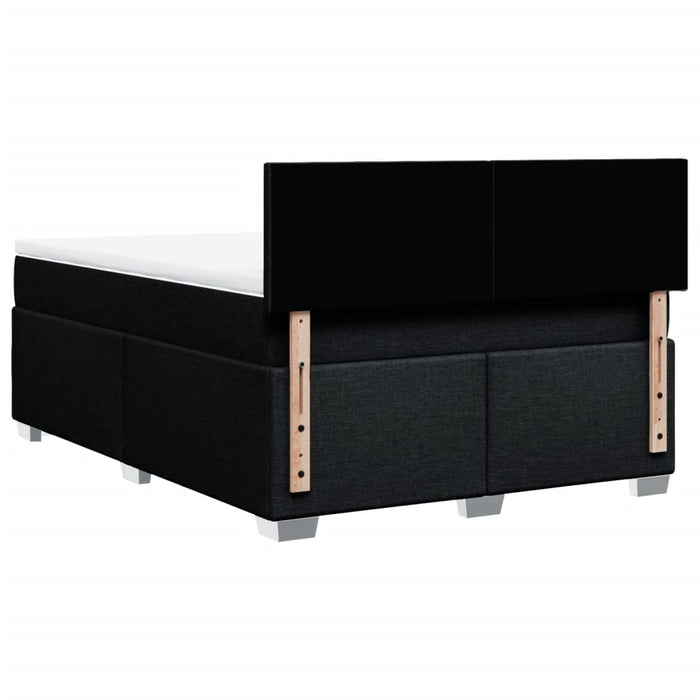 Pat box spring cu saltea, negru, 140x190 cm, textil - WALTI WALTI