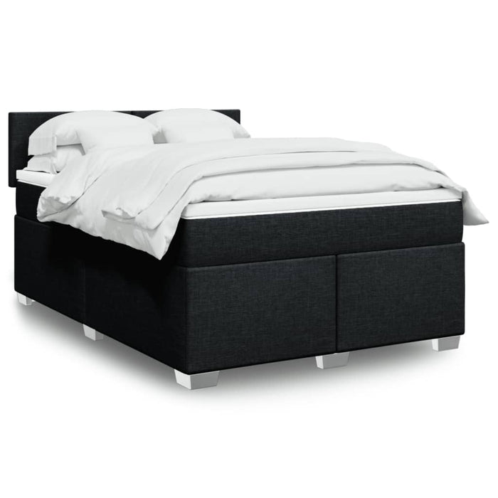 Pat box spring cu saltea, negru, 140x190 cm, textil - WALTI WALTI