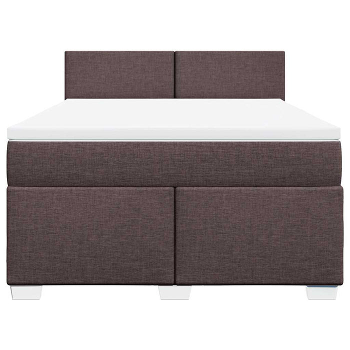 Pat box spring cu saltea, maro închis, 140x200 cm, textil - WALTI WALTI