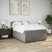 Pat box spring cu saltea, gri taupe, 140x200 cm, textil - WALTI WALTI