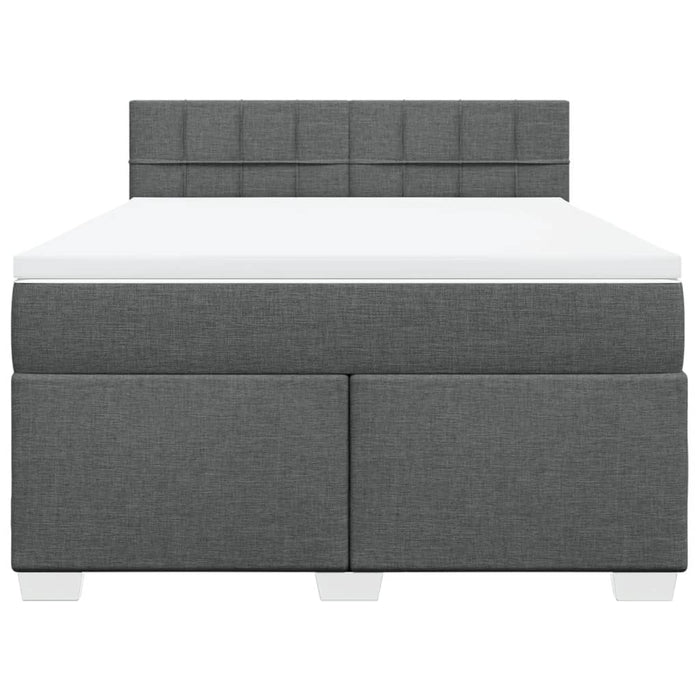 Pat box spring cu saltea, gri închis, 140x190 cm, textil - WALTI WALTI
