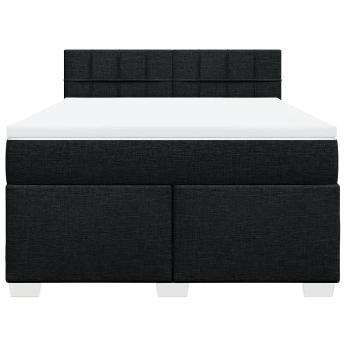 Pat box spring cu saltea, negru, 140x190 cm, textil - WALTI WALTI