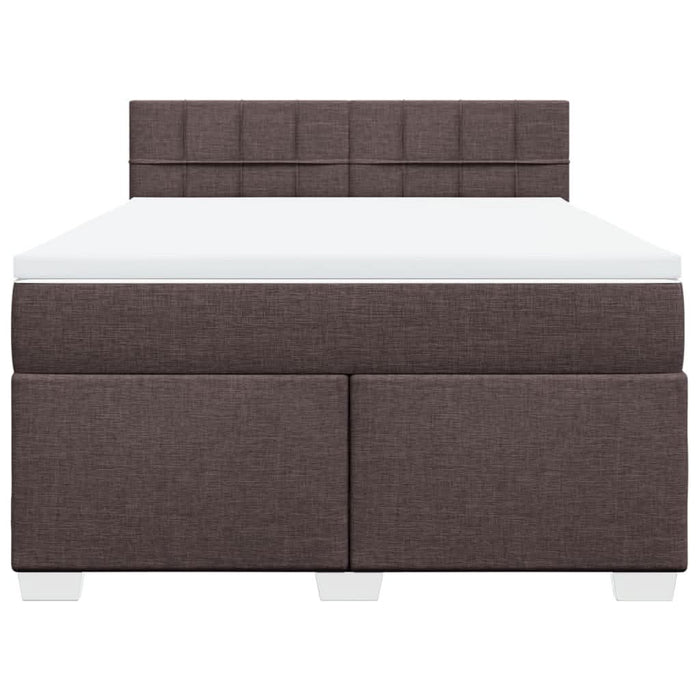 Pat box spring cu saltea, maro închis, 140x200 cm, textil - WALTI WALTI