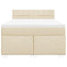 Pat box spring cu saltea, crem, 140x200 cm, textil - WALTI WALTI