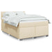 Pat box spring cu saltea, crem, 140x200 cm, textil - WALTI WALTI