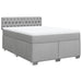 Pat box spring cu saltea, gri deschis, 140x190 cm, textil - WALTI WALTI