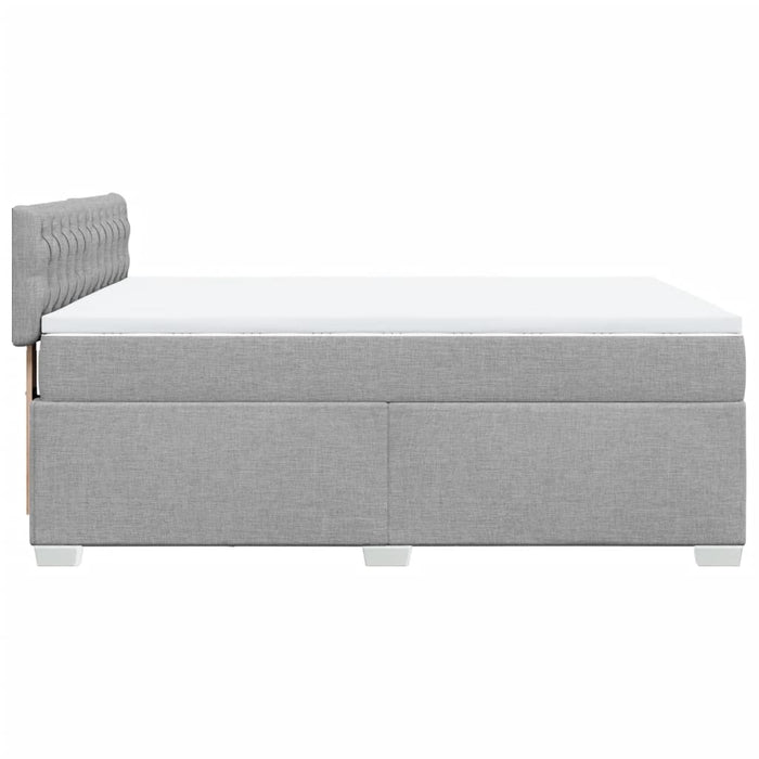 Pat box spring cu saltea, gri deschis, 140x190 cm, textil - WALTI WALTI