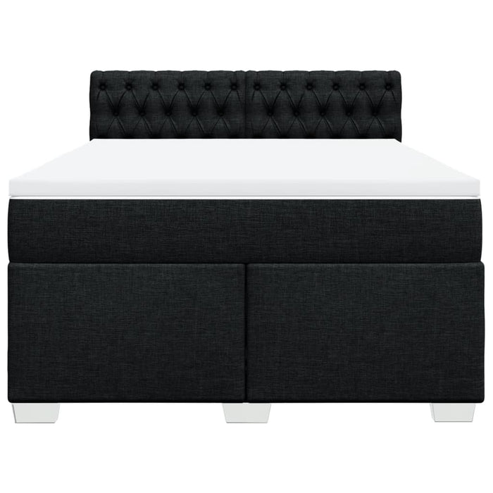Pat box spring cu saltea, negru, 140x190 cm, textil - WALTI WALTI