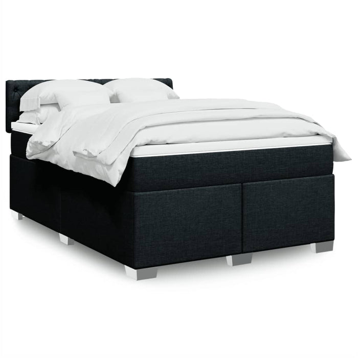 Pat box spring cu saltea, negru, 140x190 cm, textil - WALTI WALTI