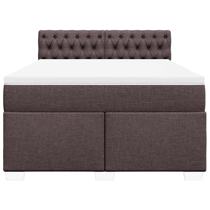 Pat box spring cu saltea, maro închis, 140x200 cm, textil - WALTI WALTI