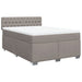 Pat box spring cu saltea, gri taupe, 140x200 cm, textil - WALTI WALTI