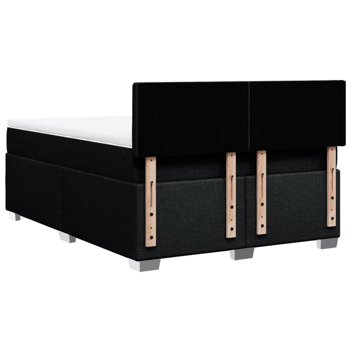 Pat box spring cu saltea, negru, 140x190 cm, textil - WALTI WALTI