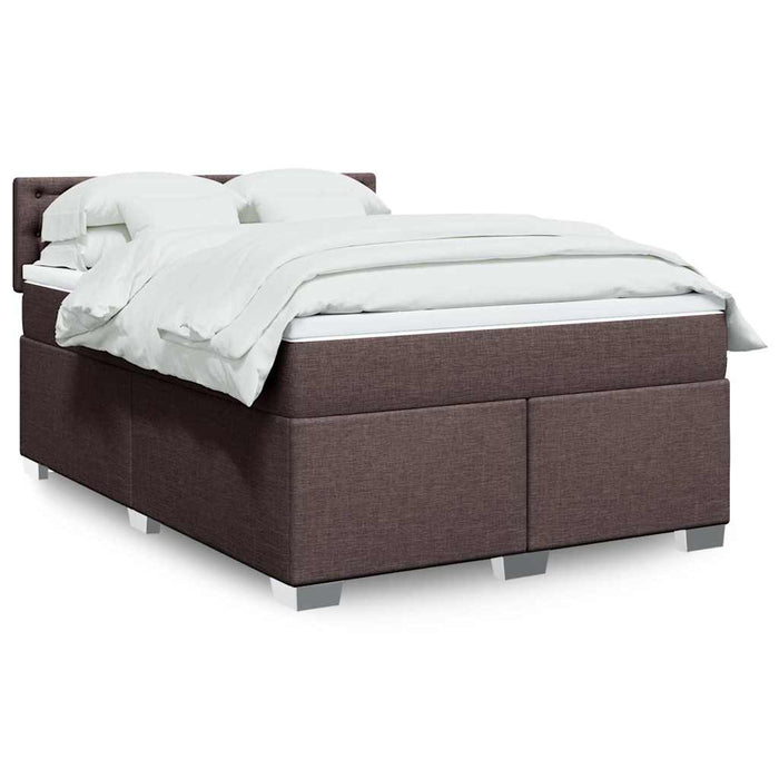 Pat box spring cu saltea, maro închis, 140x200 cm, textil - WALTI WALTI