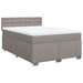Pat box spring cu saltea, gri taupe, 140x200 cm, textil - WALTI WALTI