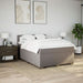 Pat box spring cu saltea, gri taupe, 140x200 cm, textil - WALTI WALTI