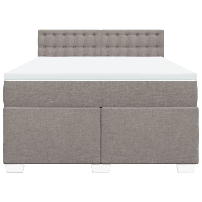 Pat box spring cu saltea, gri taupe, 140x200 cm, textil - WALTI WALTI