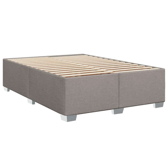Pat box spring cu saltea, gri taupe, 140x200 cm, textil - WALTI WALTI