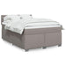 Pat box spring cu saltea, gri taupe, 140x200 cm, textil - WALTI WALTI