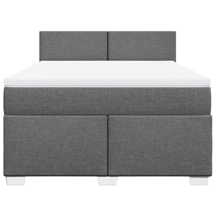 Pat box spring cu saltea, gri închis, 140x200 cm, textil - WALTI WALTI