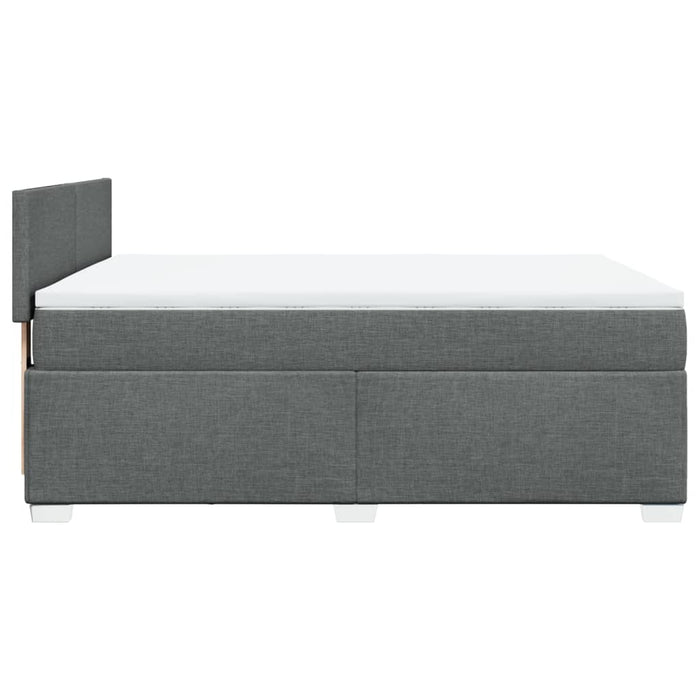 Pat box spring cu saltea, gri închis, 140x200 cm, textil - WALTI WALTI