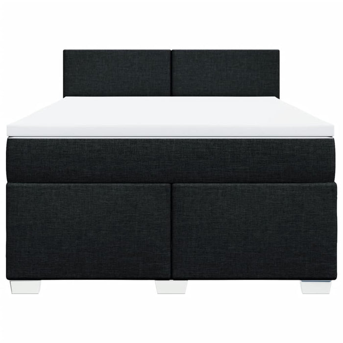Pat box spring cu saltea, negru, 140x200 cm, textil - WALTI WALTI