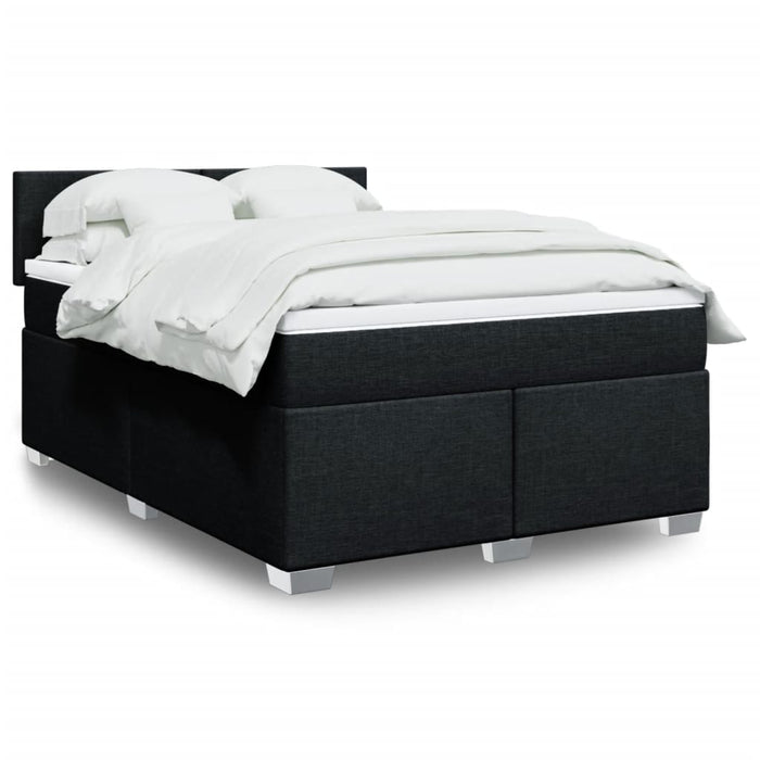 Pat box spring cu saltea, negru, 140x200 cm, textil - WALTI WALTI