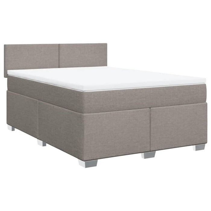 Pat continental cu saltea gri taupe 140x200 cm material textil - WALTI WALTI