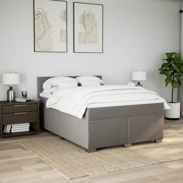 Pat continental cu saltea gri taupe 140x200 cm material textil - WALTI WALTI
