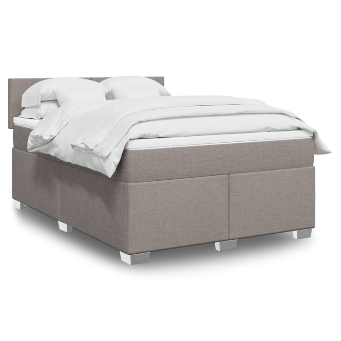 Pat continental cu saltea gri taupe 140x200 cm material textil - WALTI WALTI