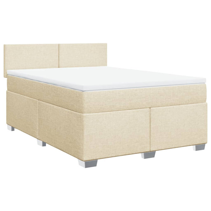 Pat continental cu saltea, crem, 140x200 cm, material textil - WALTI WALTI