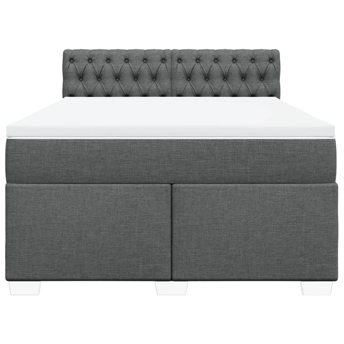 Pat box spring cu saltea, gri închis, 140x200 cm, textil - WALTI WALTI
