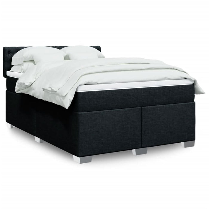 Pat box spring cu saltea, negru, 140x200 cm, textil - WALTI WALTI