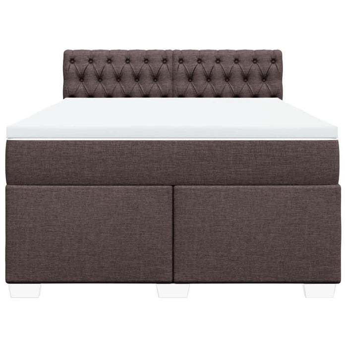 Pat continental cu saltea, maro închis, 140x200 cm, textil - WALTI WALTI