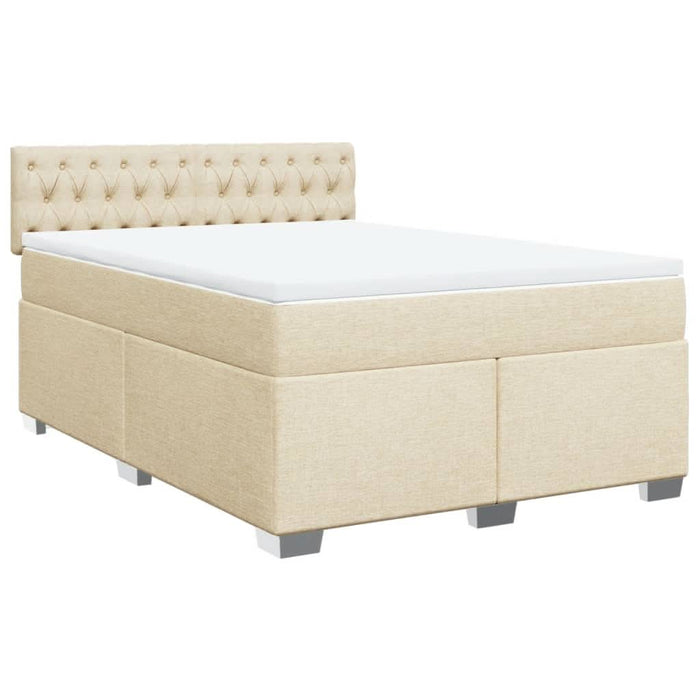Pat continental cu saltea, crem, 140x200 cm, material textil - WALTI WALTI