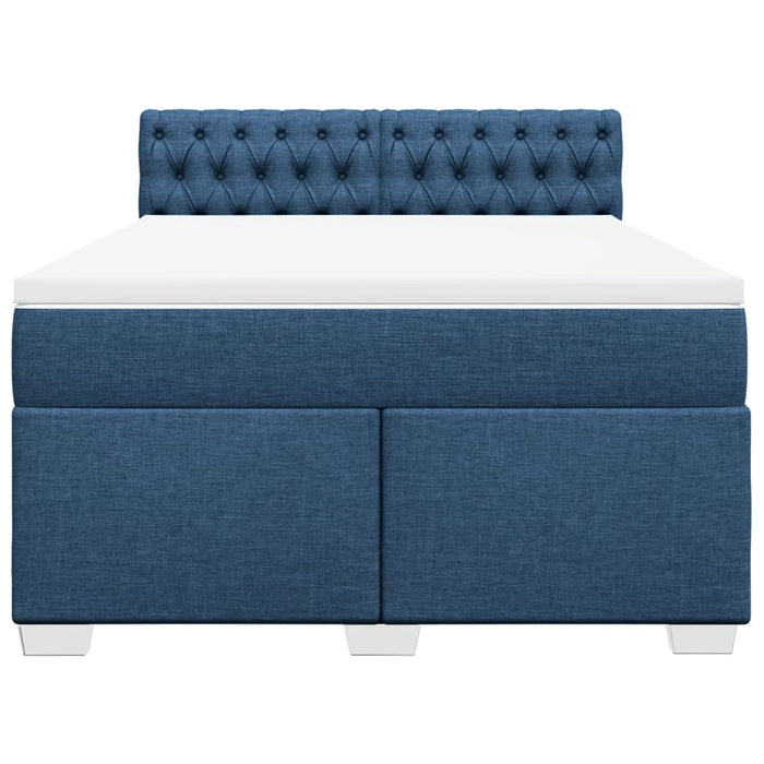 Pat continental cu saltea, albastru, 140x200cm, material textil - WALTI WALTI
