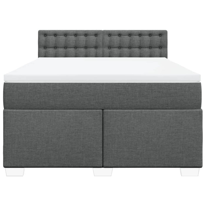 Pat box spring cu saltea, gri închis, 140x200 cm, textil - WALTI WALTI