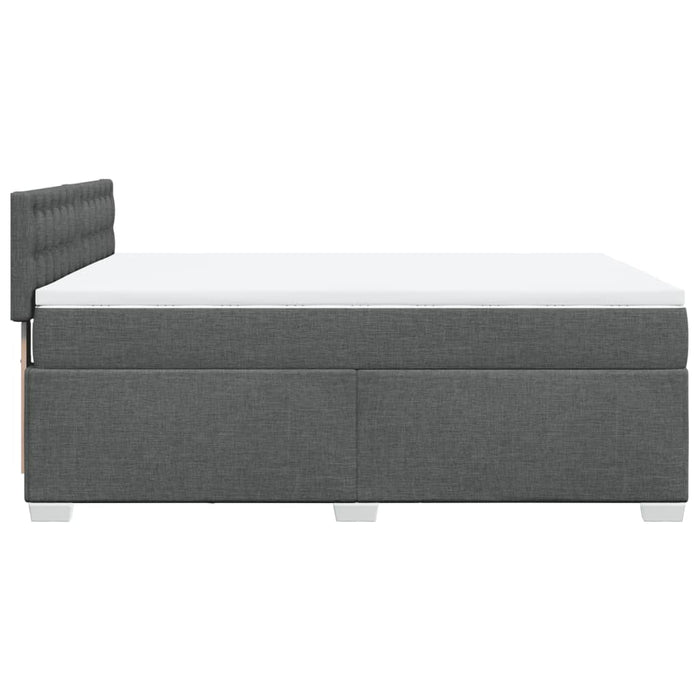Pat box spring cu saltea, gri închis, 140x200 cm, textil - WALTI WALTI