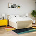 Pat continental cu saltea, crem, 140x200 cm, material textil - WALTI WALTI
