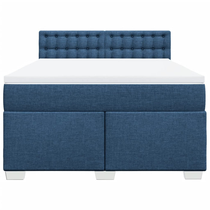 Pat continental cu saltea, albastru, 140x200cm, material textil - WALTI WALTI