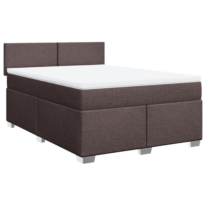 Pat box spring cu saltea, maro închis, 160x200 cm, textil - WALTI WALTI