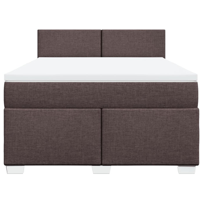 Pat box spring cu saltea, maro închis, 160x200 cm, textil - WALTI WALTI