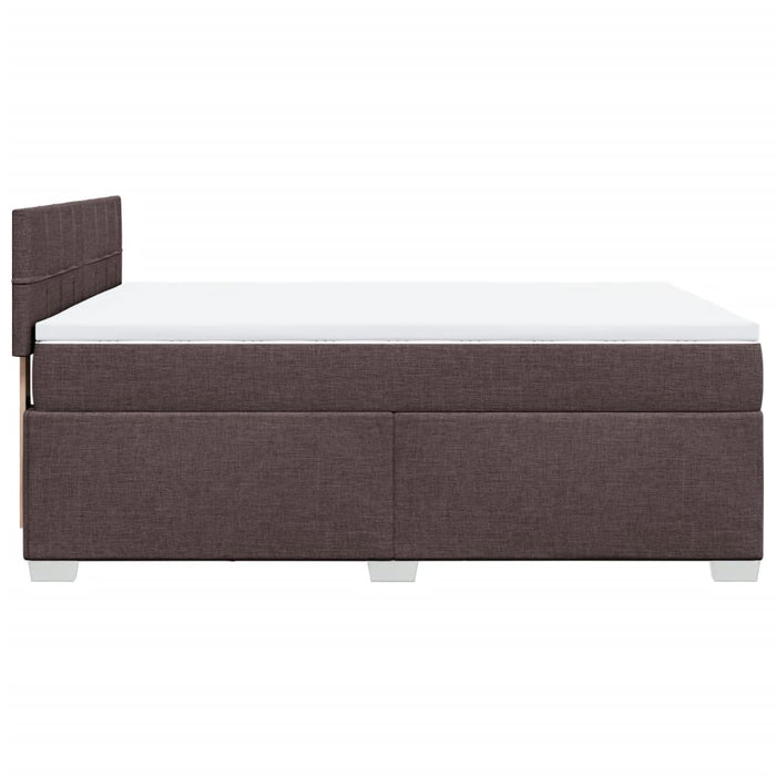 Pat box spring cu saltea, maro închis, 160x200 cm, textil WALTI