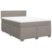 Pat box spring cu saltea, gri taupe, 160x200 cm material textil - WALTI WALTI