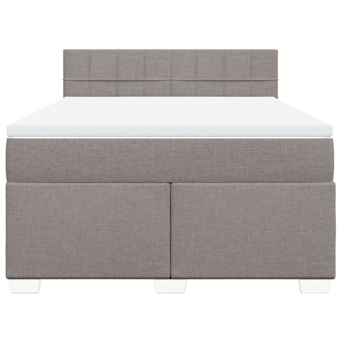 Pat box spring cu saltea, gri taupe, 160x200 cm material textil - WALTI WALTI